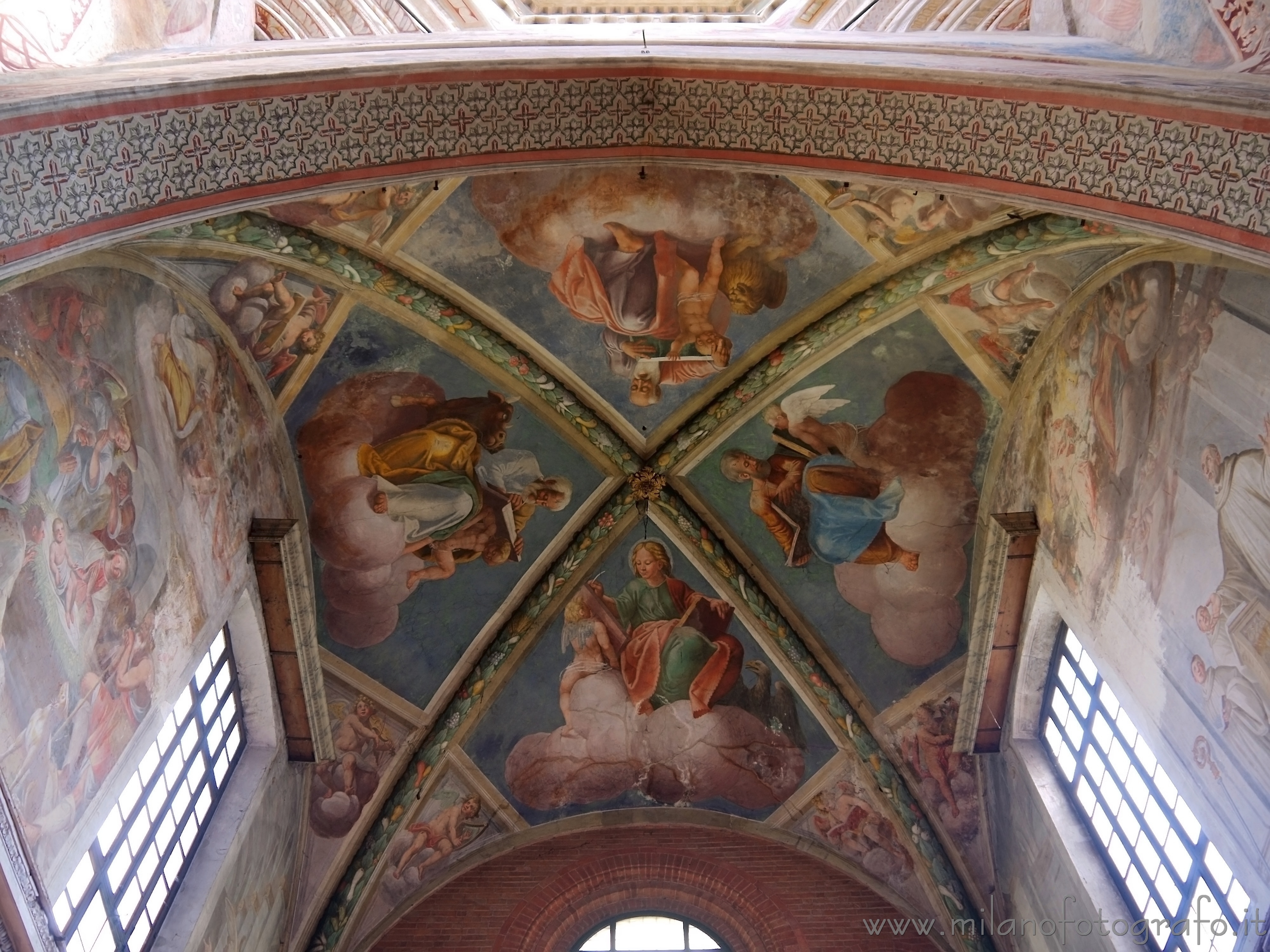 Milan (Italy) - Frescos on the vault of the aps of the Abbey of Chiaravalle